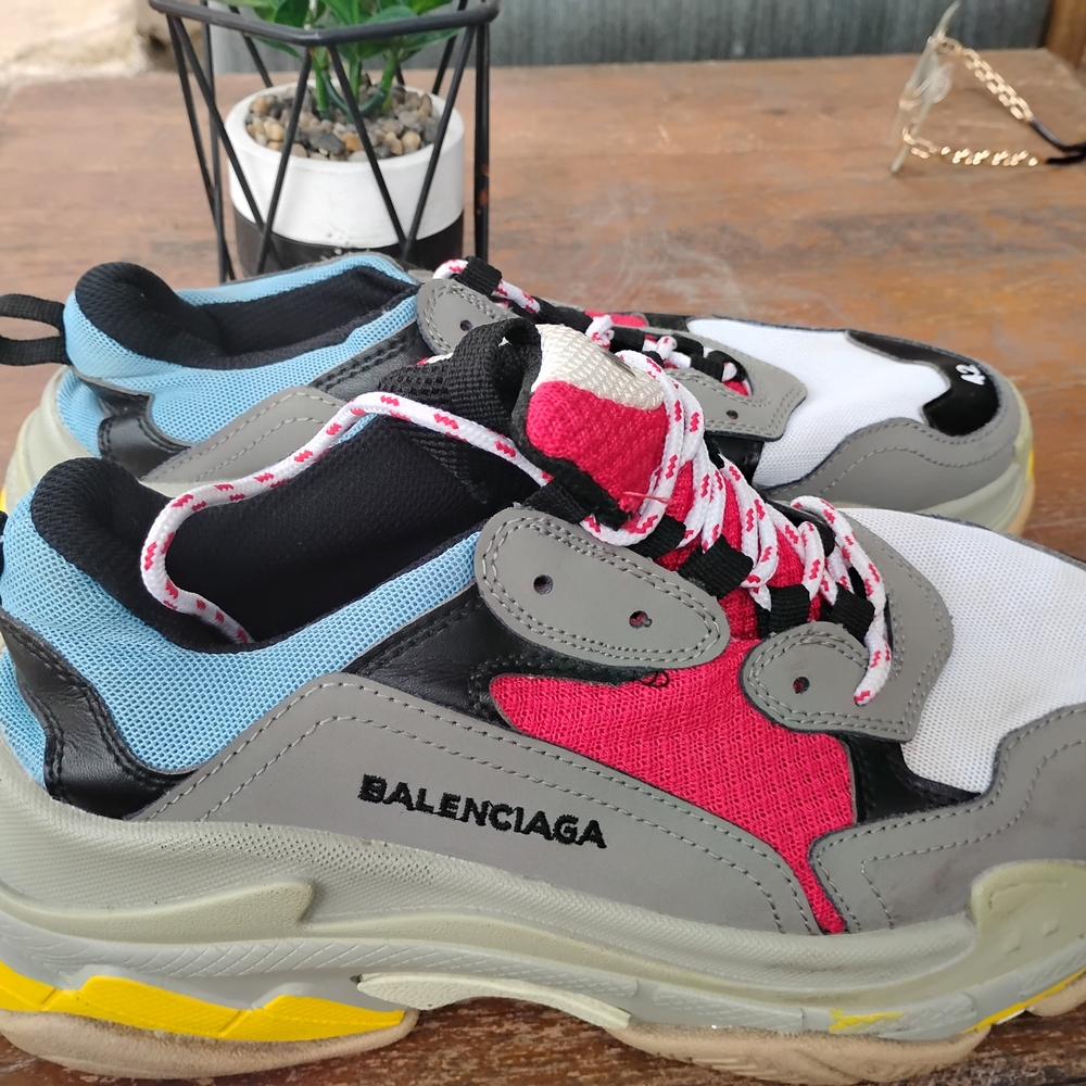 Balenciaga Multicolor Sneakers with Pink and Blue Accents